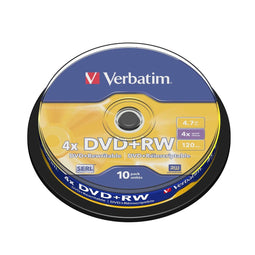 DVD-RW Verbatim 10 Stuks Zwart 4,7 GB 4x (10 Stuks)