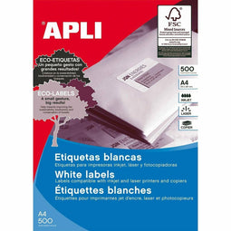 Klevende etiketten Apli 500 Lakens 210 x 148 mm Wit