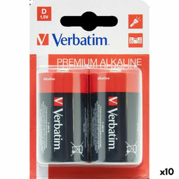 Alkalinebatterijen Verbatim LR20 1,5 V (10 Stuks)