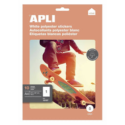 Klevende etiketten Apli Wit 10 Lakens 210 x 297 mm