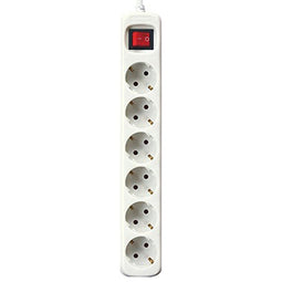 Stopcontactenstrip 6 Tomas met Interruptor Silver Electronics Wit Afmeting 3 m