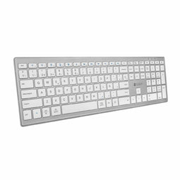 Bluetooth-Toetsenbord Subblim Pure Extended Zilverkleurig Qwerty Spaans Zwart