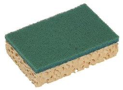 Basic kleine viscose schuurspons pak à 10 stuks 130x84x22 mm geel / groen