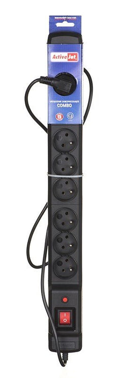 Activejet ACJ COMBO 9GN 1,5M power uitbreiding 9 AC-uitgang(en) Binnen Zwart