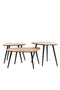 Light&living Salontafel S/3 max 62x42x38 cm VIEJO hout naturel+zwart