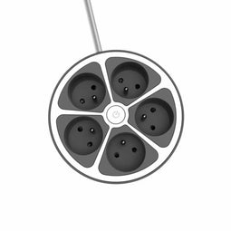 Stopcontactenstrip 5 Tomas met schakelaar Chacon (1,5 m)