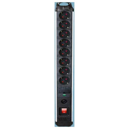 Stopcontactenstrip 8 Tomas met Interruptor Silver Electronics 49648 3680W Zwart