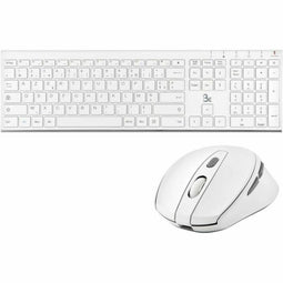 Toetsenbord en muis Bluestork Azerty Frans Blauw Wit