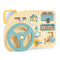 Houten activiteitenbord auto - Stuur - 23x21cm