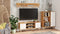 Houten boekenkast - 90x40x116 cm - bruin wit