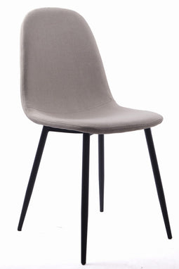 Design eetkamerstoel beige - zwart - 3 stuks