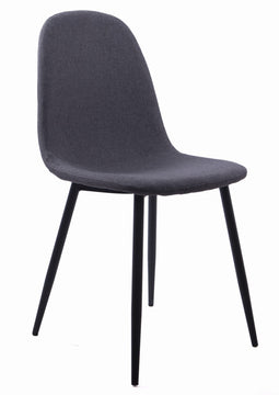 Donkergrijze eetkamerstoel zwarte poten - Stijlvol - Modern - Comfortabel