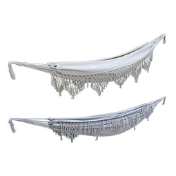 Hangmat met franjes - Draagvermogen 150 kg - 200x150x320 cm