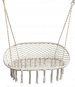 Hangstoel dubbel - beige - schommel - 110 x 62 cm