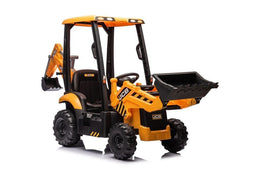 Elektrische minigraver kinderauto - gele emmer - JCB