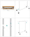 Kledingrek op wielen - Wit - 150 x 45 x 160 cm