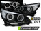 Koplampen Xenon D1S - voor BMW E60/E61 2005-2007 - LED angel eyes - zwart