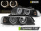Koplampen Xenon - voor BMW E39 LCI 2000-2003 sedan/touring - angel eyes - zwart
