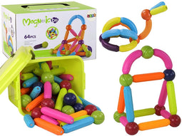 Magnetische bouwstenen - Grote set - 64 elementen