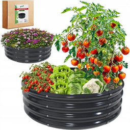 Verhoogde moestuinbak rond - Antraciet - 90x90x30cm