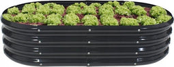 Verhoogde moestuinbak - Ovaal - Antraciet - 140x60x30 cm