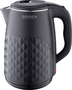 BROCK Electronics Waterkoker WK 0618 BK (1.8 liter, RVS binnenwand, Zwart)