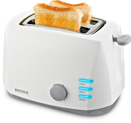 BROCK Electronics Broodrooster BT 1002 WH (6 standen, Ontdooifunctie, Wit)