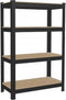 Zwarte metalen stellingkast - 150x70x30cm - Draagvermogen 150 kg per plank