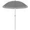 Tuinset met parasol - Donkergrijs - Ronde tafel - 4 stoelen