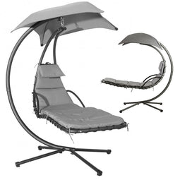 Hangstoel met standaard - grijs - tuinschommel - hangfauteuil