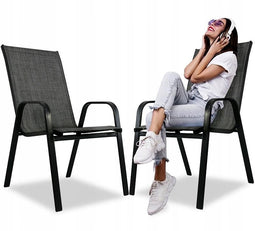 Tuinstoelen set grijs - 55x62x96cm