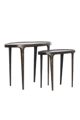 Light&living Bijzettafel S/2 55x25,5x44+70x33x53 cm ARICA donker bruin