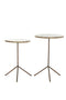 Light&living Bijzettafel S/2 Ø36x50+Ø40x54 cm GIMI bruin travert+ant brns