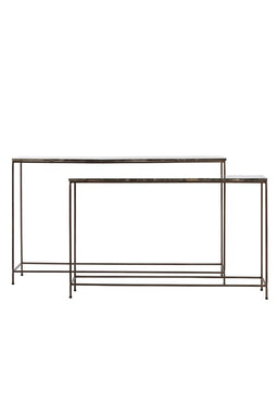 Light&living Side table S/2 120x21x72+140x25x82 cm MORENA bruin marmr+brn