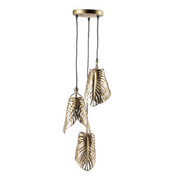 PTMD Mirthe Gold ijzeren hanglamp blad patroon