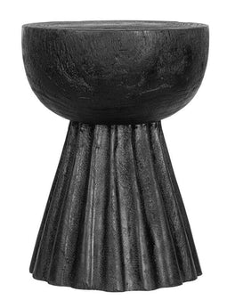 MUST Living Side table Trophy,45xØ34 cm, suar wood, black with natural cracks