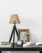 MUST Living Table lamp Montecristo BLACK,48x22x22 cm, NATURAL rattan shade