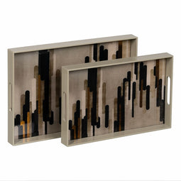 Snackdienblad PVC Kristal Abstract 45 x 31 x 4,2 cm (2 Stuks)