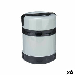 Picknickhouder met Fles Inbegrepen Grijs 1,2 L 14 x 19 x 14 cm (6 Stuks)