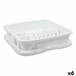 Afdruiprek voor Keukengootsteen Evan Dem Evan Wit 37 x 34,5 x 8 cm (6 Stuks)