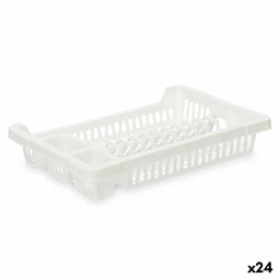 Afdruiprek voor Keukengootsteen Wit Plastic 42,5 x 7 x 29,5 cm (24 Stuks)