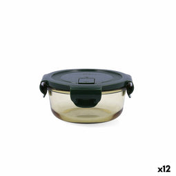 Hermetische Lunchtrommel Bidasoa Infinity Rond 390 ml Geel Glas (12 Stuks)