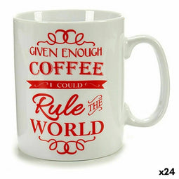Mok Coffee Porselein Rood Wit 500 ml 24 Stuks