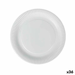 Bordenset Algon Wegwerp Wit Karton 23 cm (36 Stuks)