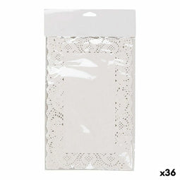 Tafelkleed Wooow Wit Papier 24 Onderdelen 19 x 30 cm (36 Stuks)