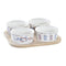 Set voor voorgerechtjes DKD Home Decor Blauw Natuurlijk Bamboe Keramiek Mediterrane 19,7 x 19,7 x...