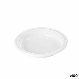 Set van herbruikbare borden Algon Wit Plastic 20,5 x 20,5 x 3 cm (6 Stuks)