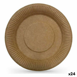 Bordenset Algon Wegwerp Kraftpapier 3 Onderdelen 28 cm (24 Stuks)