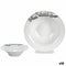 Pastabord Wit Zwart Porselein 23 x 2 x 23 cm (16 Stuks)