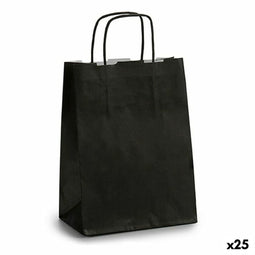 Papieren Zak Zwart (18 x 8 x 31 cm) (25 Stuks)